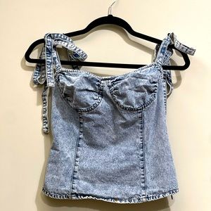 Étophe studios tie strap corset top, zip on side